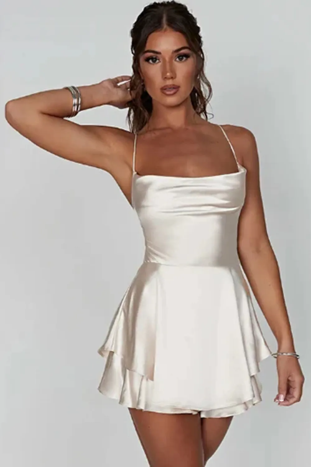 Backless Satin Dress
