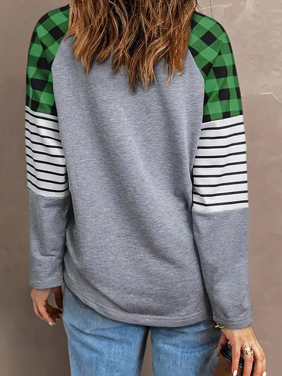 Women's St. Patrick's Lucky Check Print Top