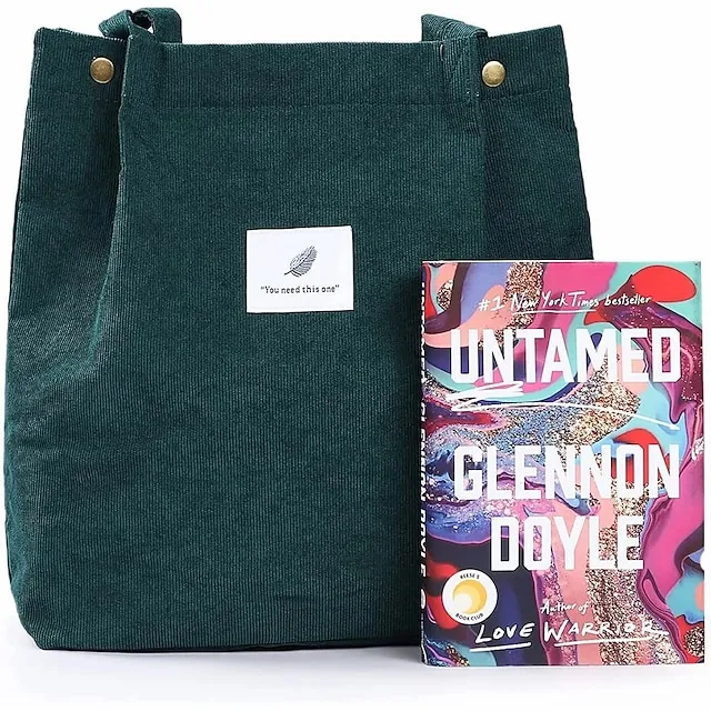 Men's Women's Kid's Tote Tote Sling Shoulder Bag Canvas Tote Bag Corduroy Shopping Daily Rivet Pattern Solid Color Floral Print Deep Purple zebra Wine Red