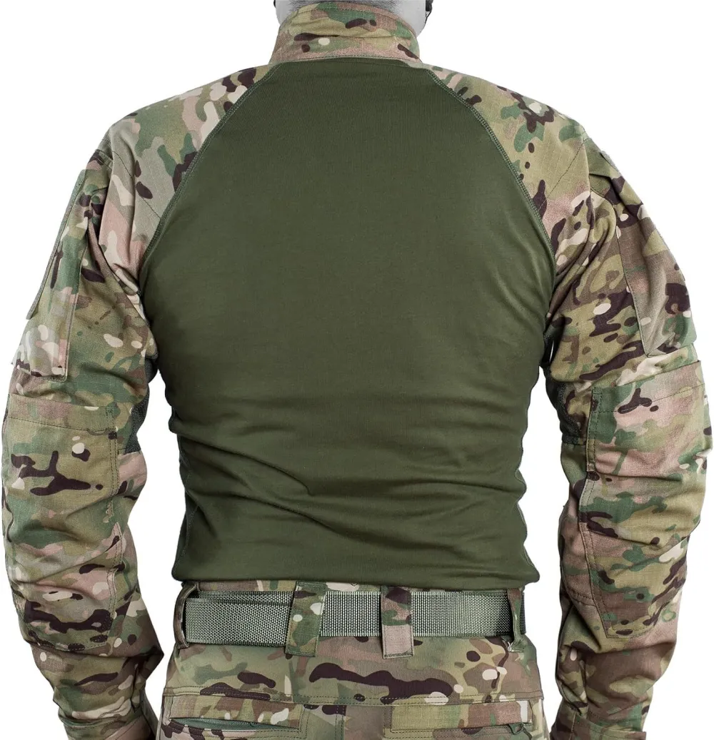Combat Top Multicam Airsoft Shirt Seamless Long Sleeve Shirt with Shoulder Cushion Military Surplus