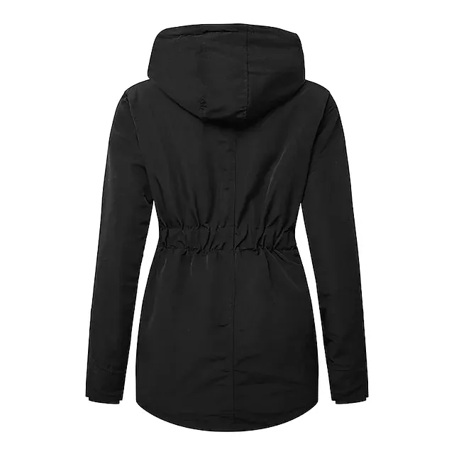 Women's Parka Waterproof Puffer Jacket Thermal Warm Heated Coat Fleece Lined Winter Coat Windproof Outdoor Zip up Hooded Coat Sports Hiking Jacket Purple Pink