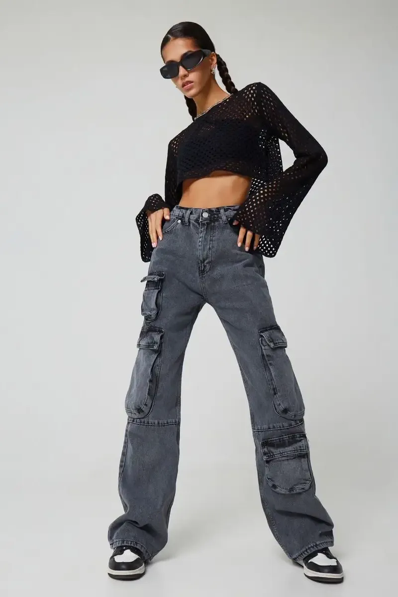 Cargo High Rise Flare Jeans