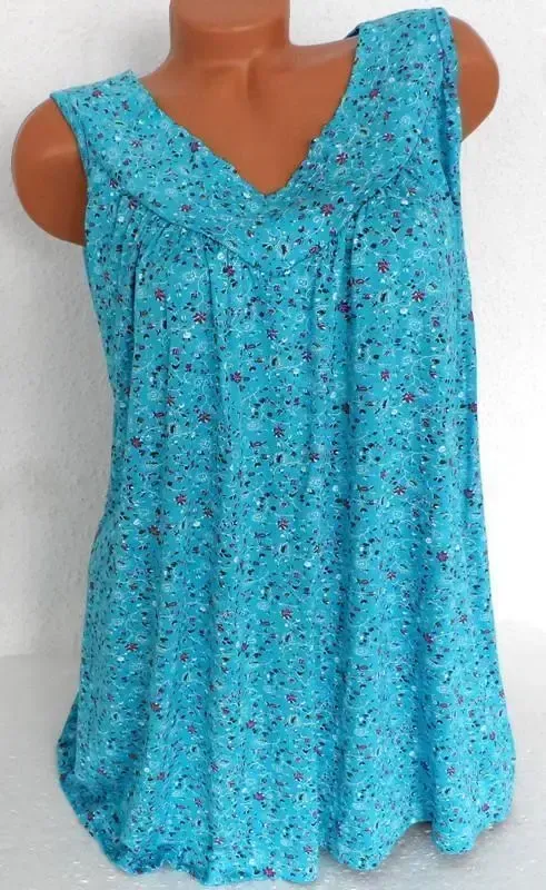 Plus Size Women Fashion Blouse Casual Loose Floral Printed Tops