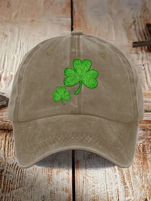 St. Patrick's Day Green Striped Shamrock Art Print Hat