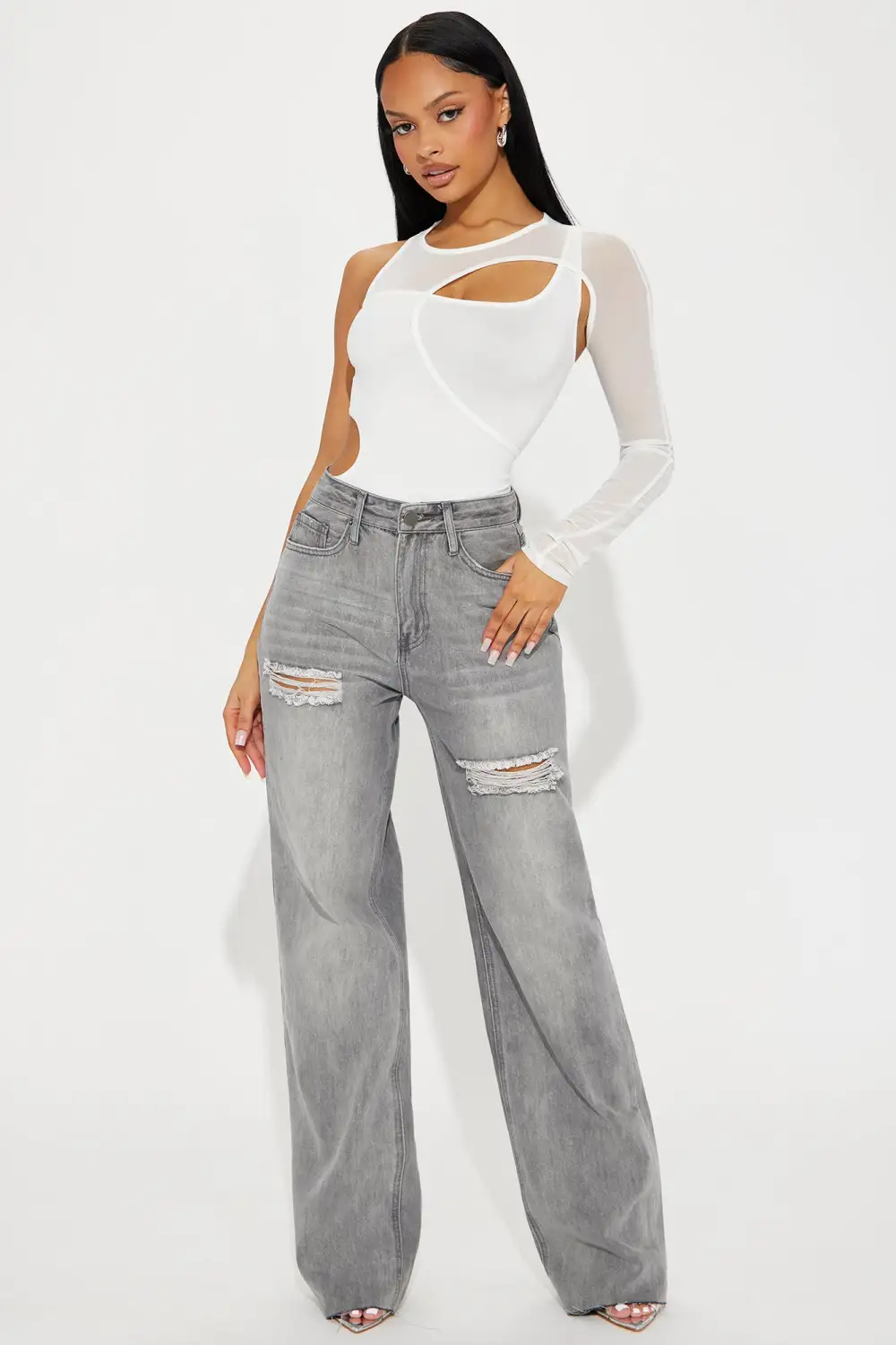 Worth The Wait Ripped Straight Leg Jean - Black