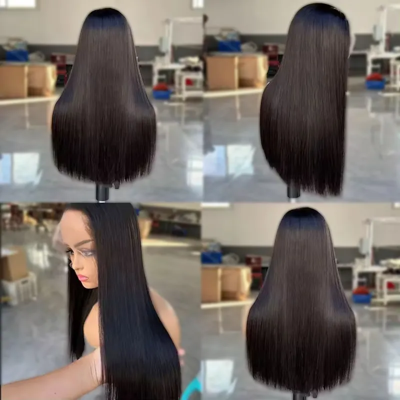 Super Double Drawn Bone Straight 13×6 Frontal Lace Wig Natural Raw Cuticle Aligned 250% Density