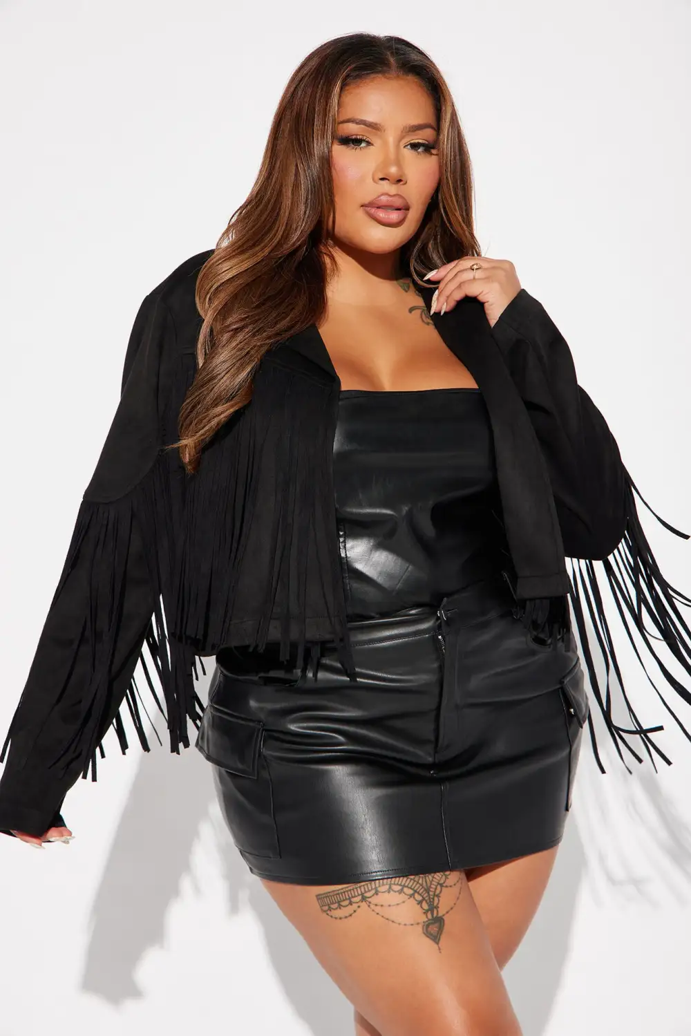 Festival Vibe Fringe Jacket - Black
