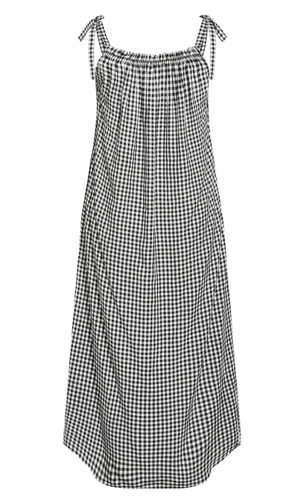 Evans Black Gingham Print Maxi Dress