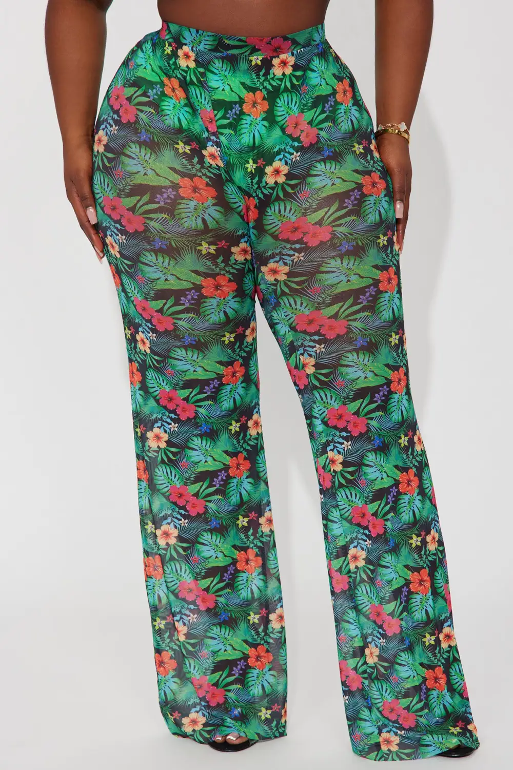 Sunshine See Through Cover Up Pant - Green/combo