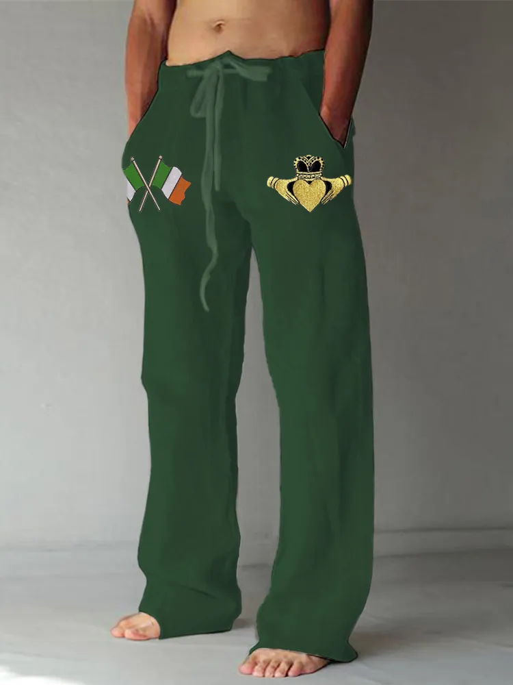 Irish Claddagh Love Loyalty Men's Casual Trousers