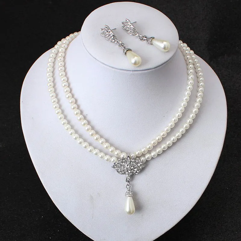 Pearl necklace alloy temperament wedding set
