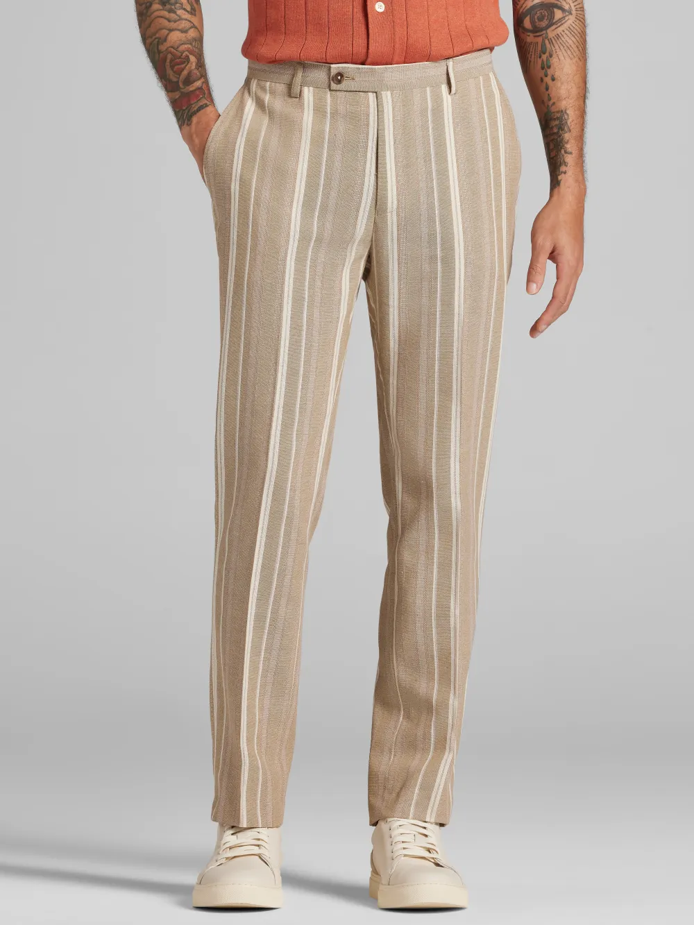 Paisley &Amp; Gray Slim Fit Stripe Suit Pants