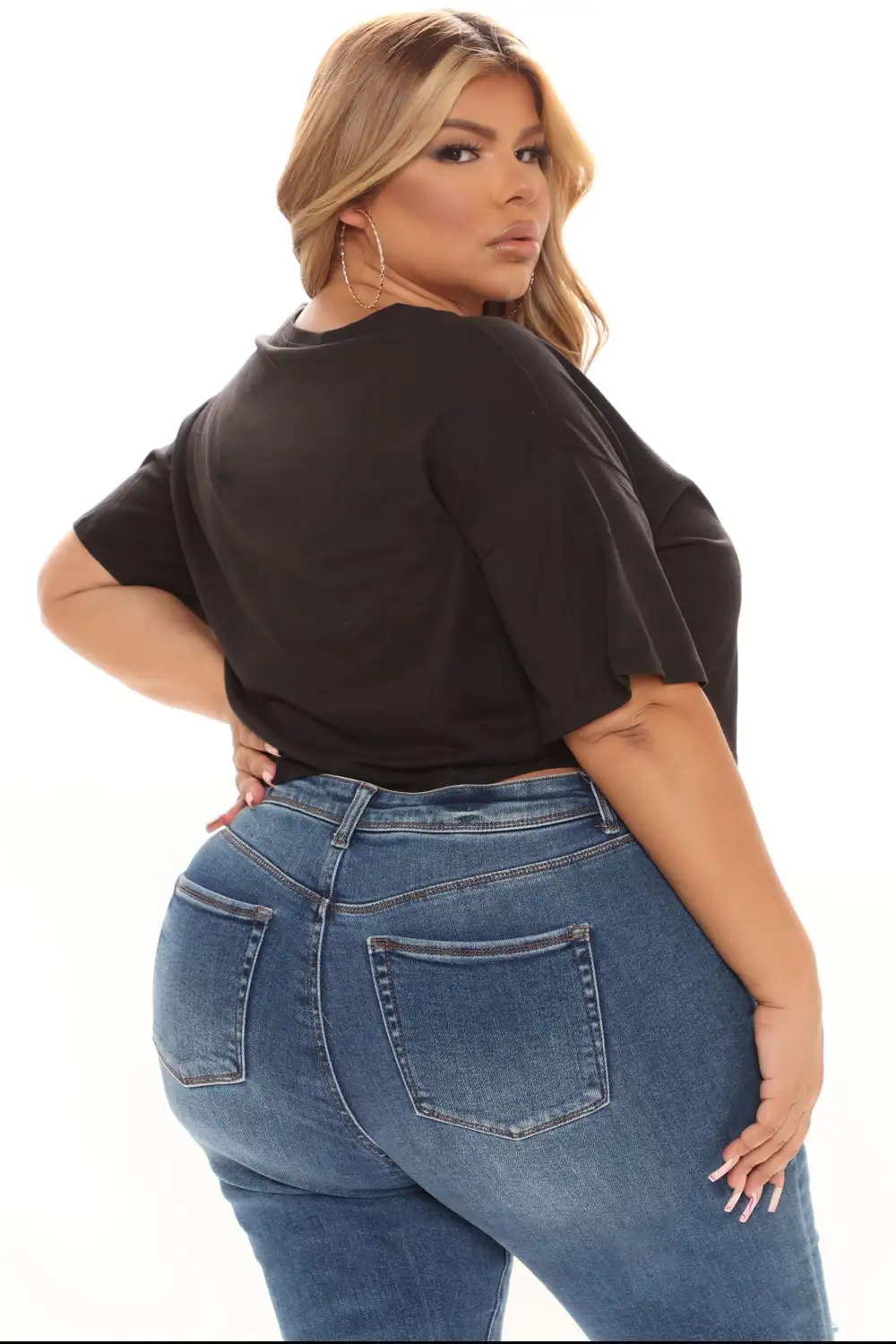 Leslie Cropped Tee - Black