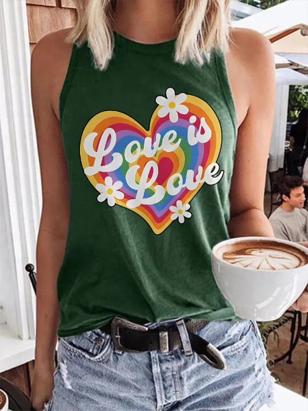 Women'S Love Is Love Round-Neck Sleeveless Vest