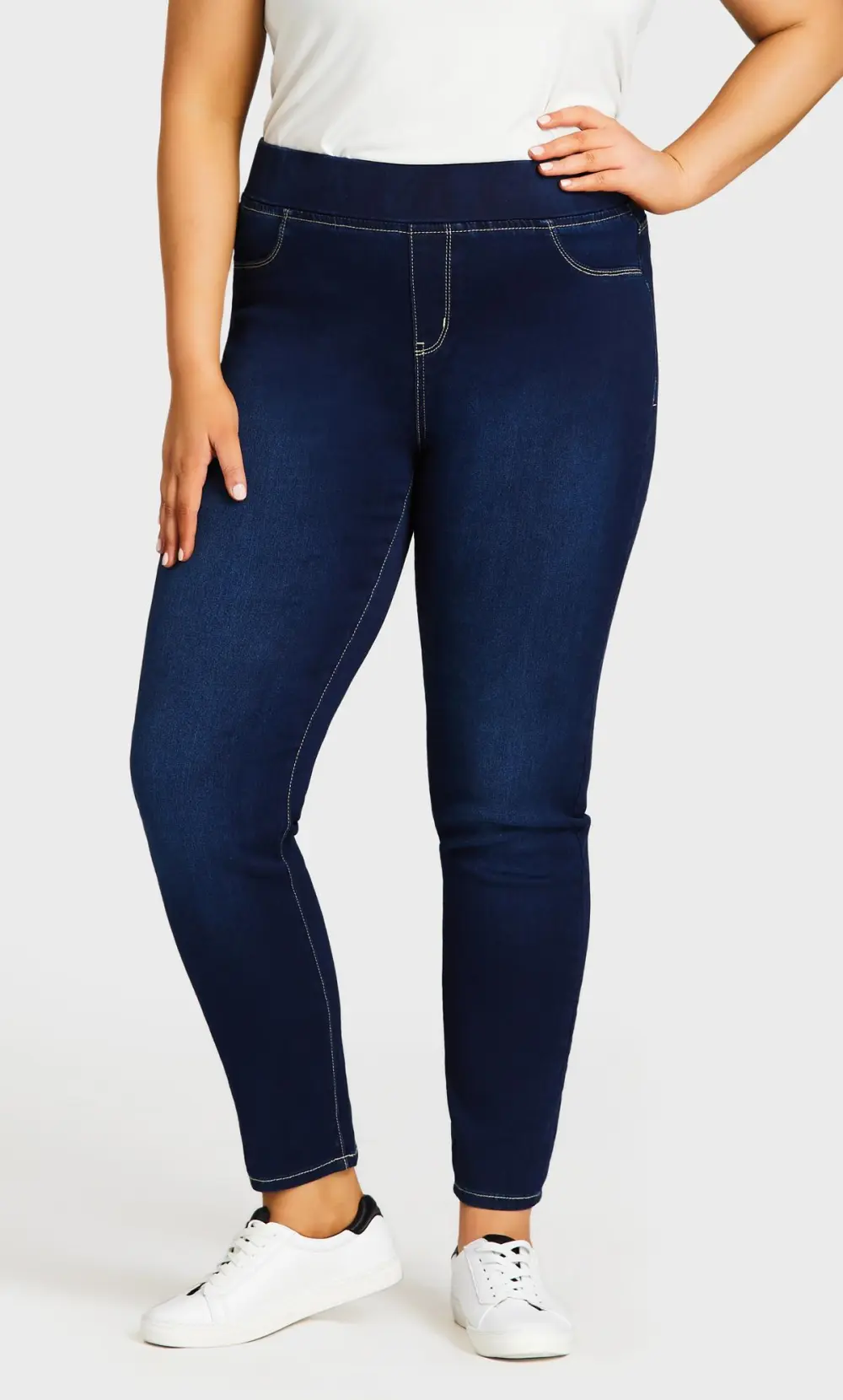 Evans Dark Blue Wash Skinny Jeans