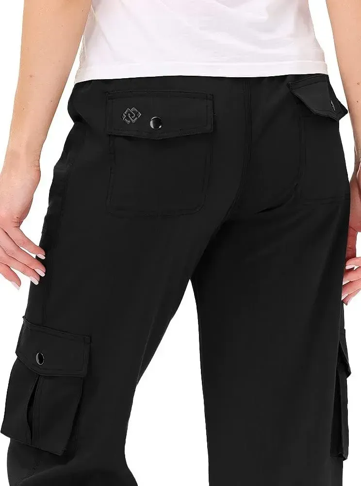 MoFiz Womens Capris with Pockets Loose Fit Casual Capri Pants Dressy Lightweight Ladies Baggy Cargo Pants for Hiking