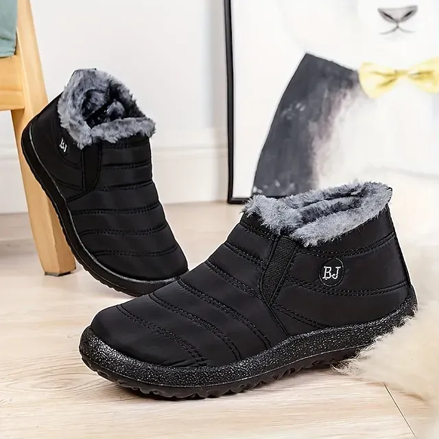 Women's Winter Warm Waterproof Ankle Boots, Insulated Fleece-Lined Non-Slip Snow Boots - Ideal for Outdoor Activities, Cold Weather, and Snowy Conditions