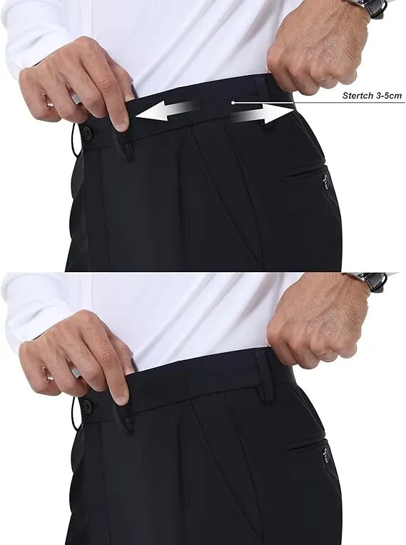Men’s Stretch Dress Pants With Expandable Waist