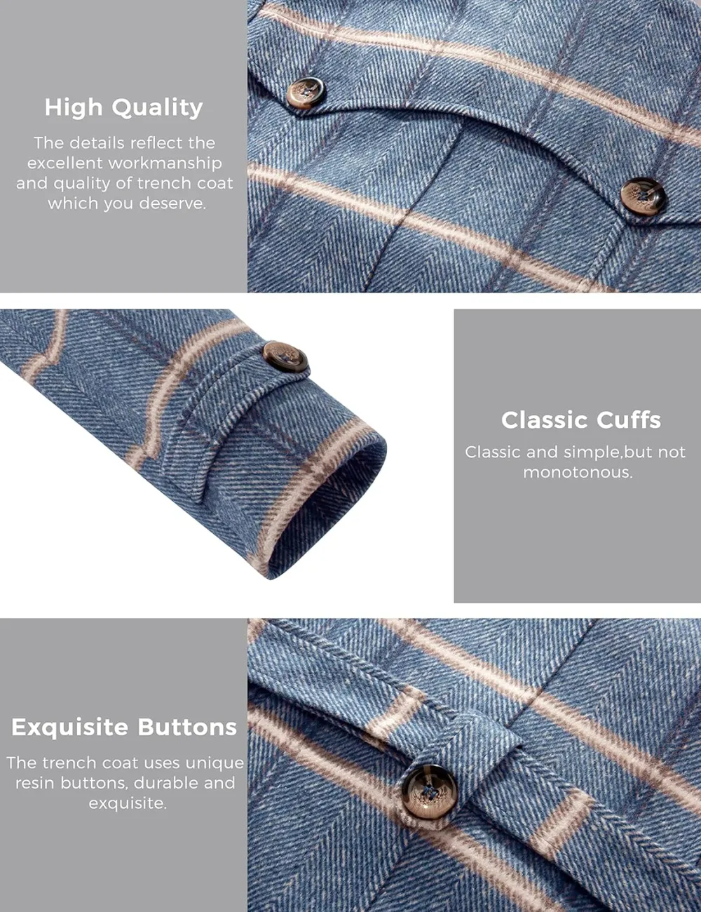 Women's Double Breasted Pea Coat Winter Mid-Long Trench Coat with Belt