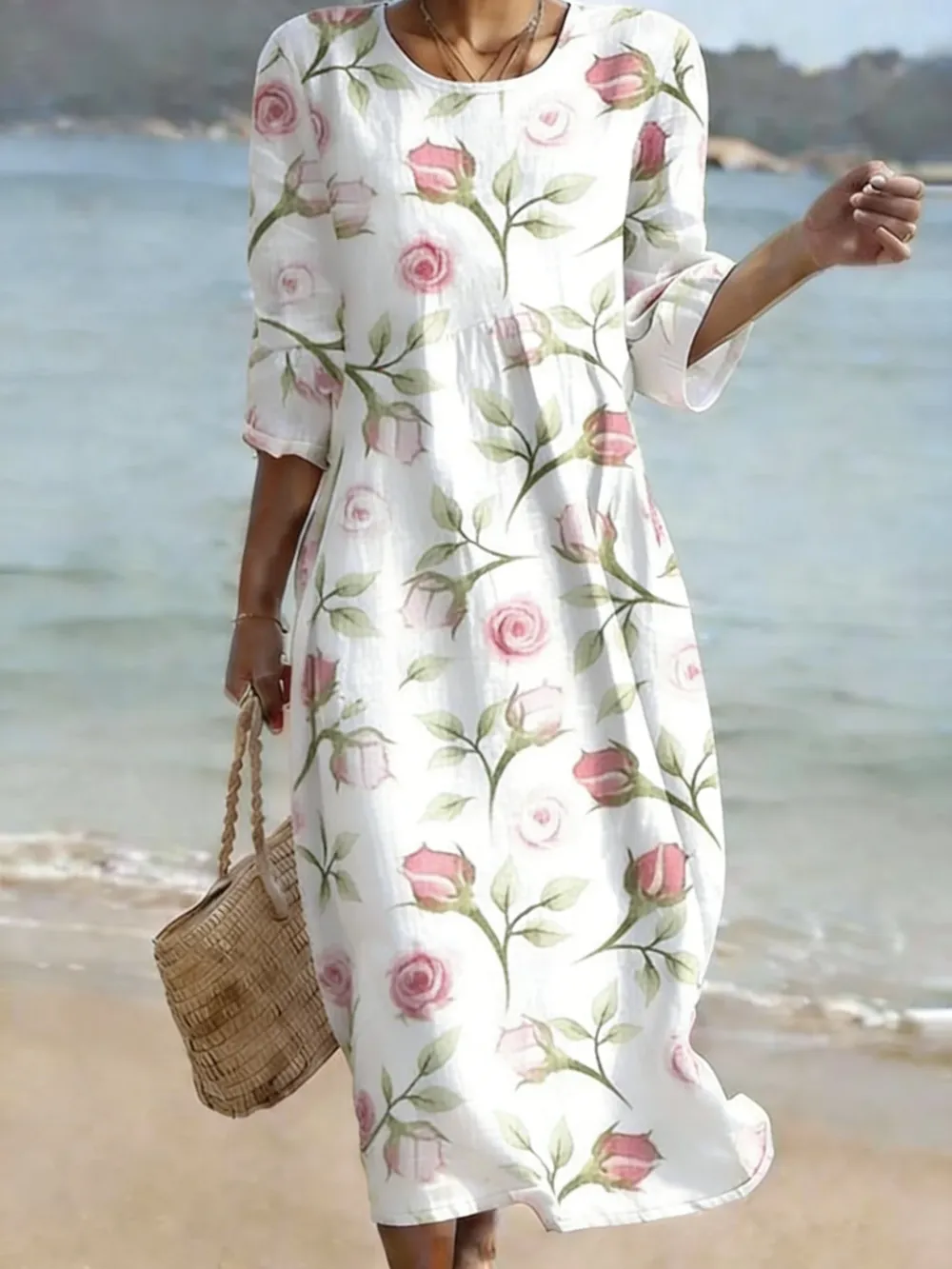Women's Minimalist Vacation Floral Dress