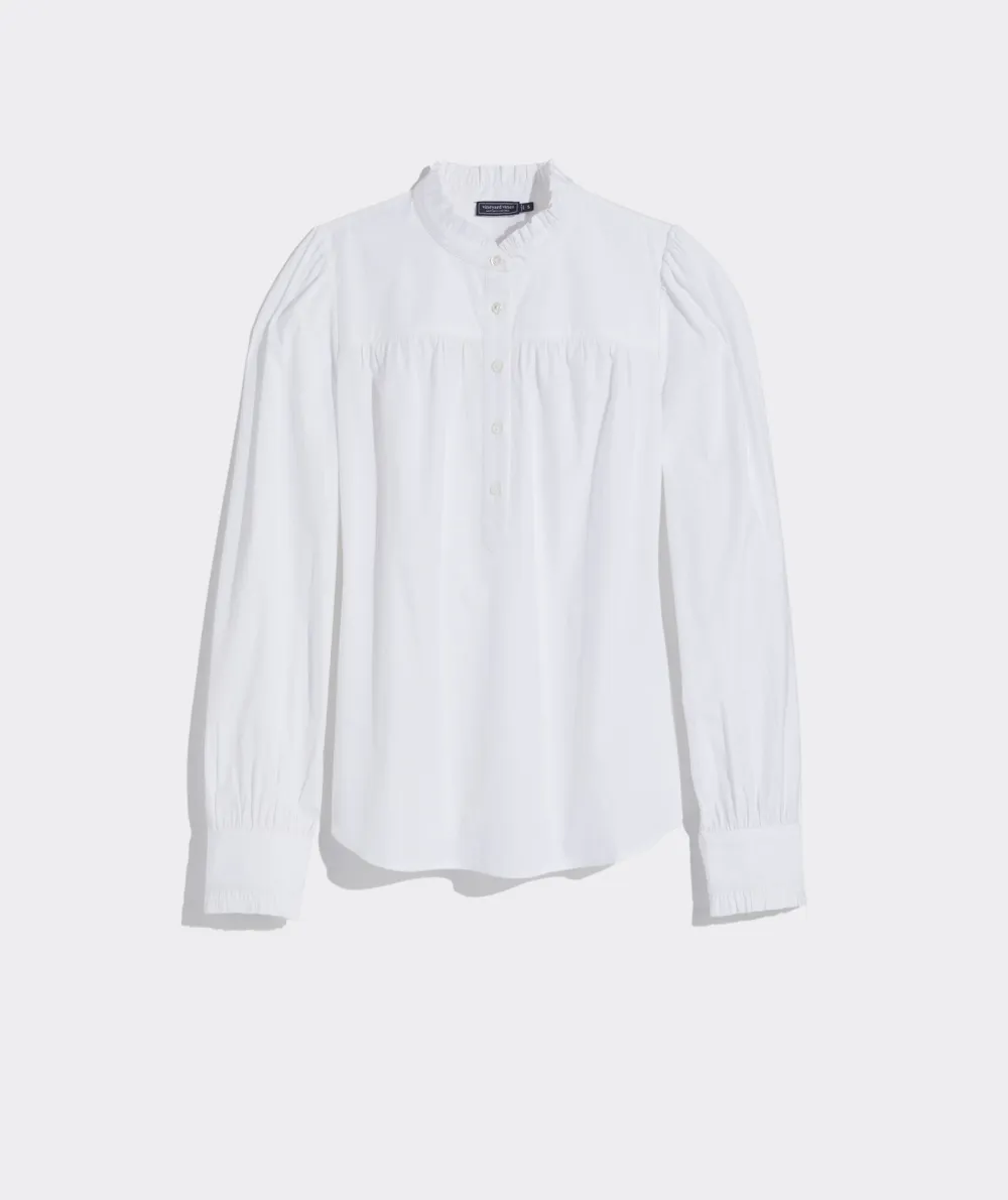 Poplin Ruffle Collar Popover