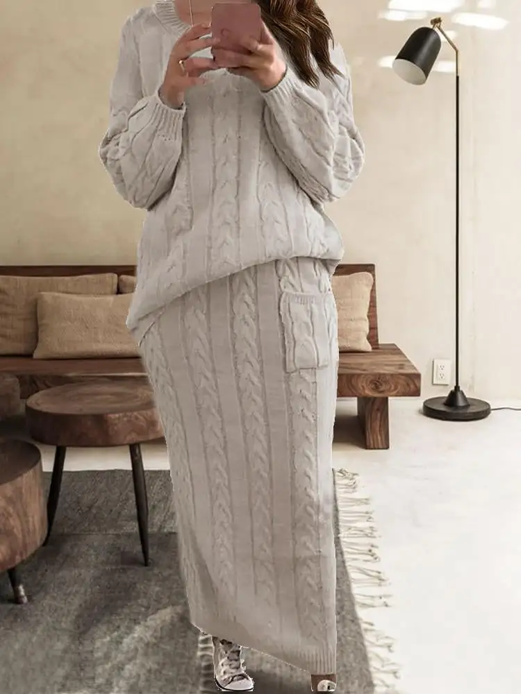 Needle Sweater Suit Skirt