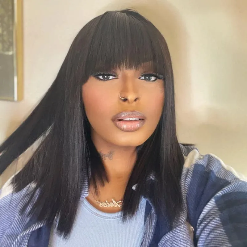 Sterly HD Lace Wear And Go Glueless Bob Wigs With Bang 4×4/13×6 Yaki Straight Bob Wigs