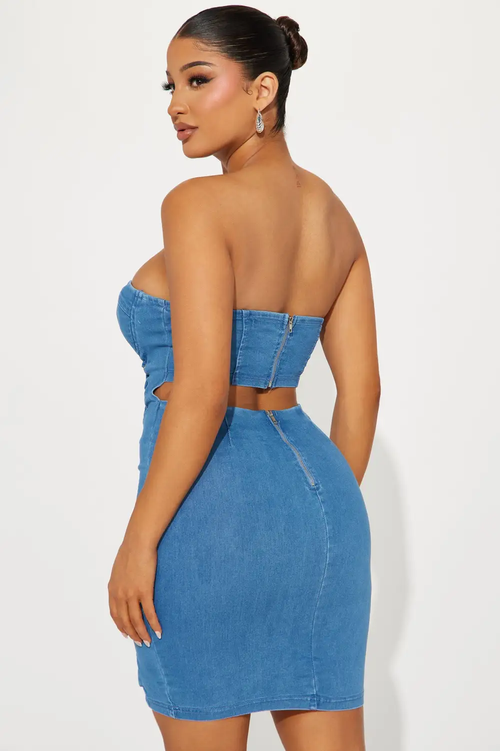 Zola Denim Mini Dress - Medium Wash