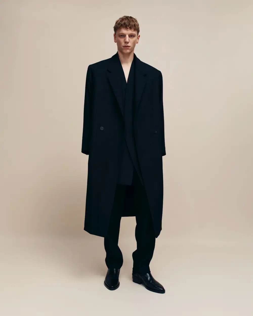 Wool Gabardine Double Breasted Overcoat