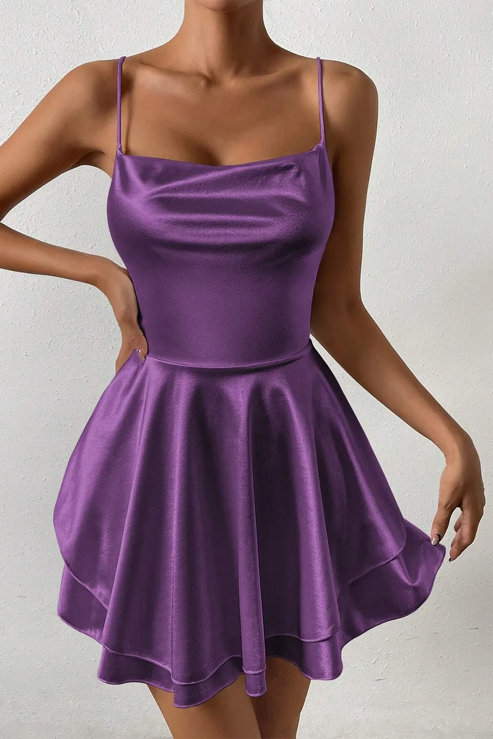 Ladies' Solid Color Spaghetti Strap Dress
