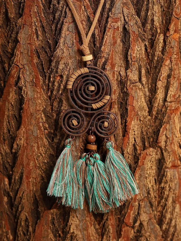 Boho Style Vintage Long Sweater Chain Fringe Necklace