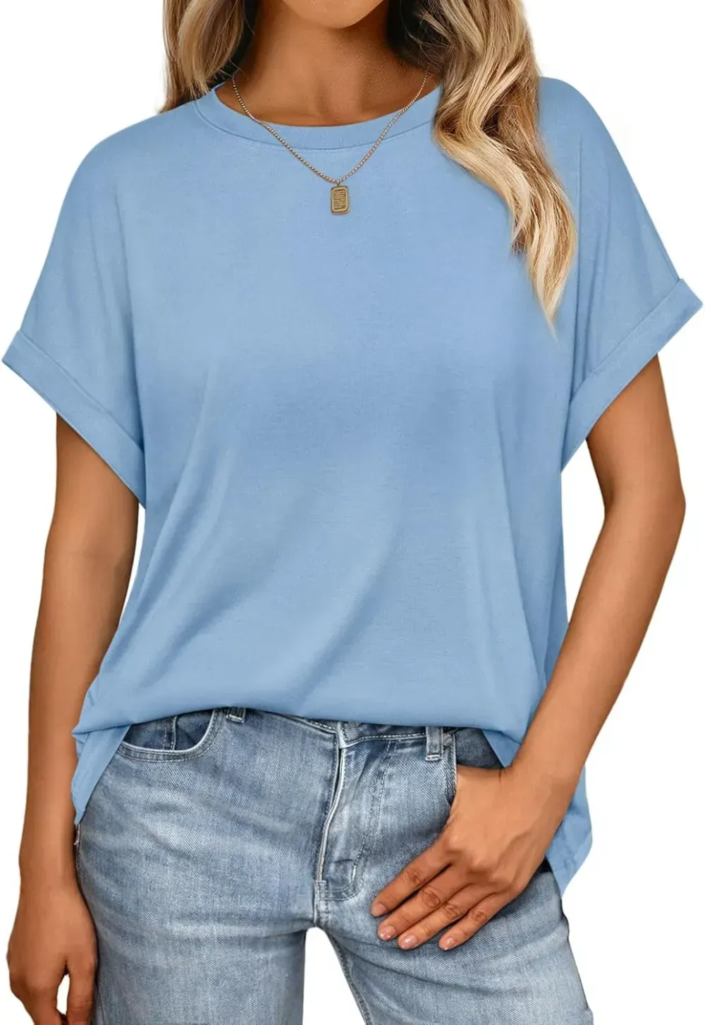 AUTOMET Women Tops Casual Basic T Shirts Loose Fit Crewneck Short Sleeve Summer Outfits