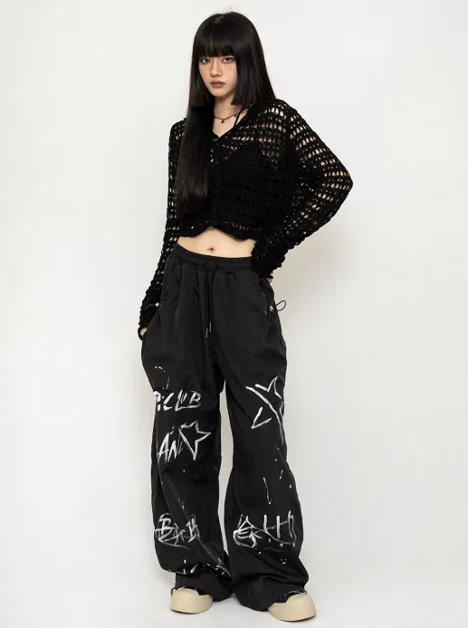 Star Print Casual Relaxed Pants