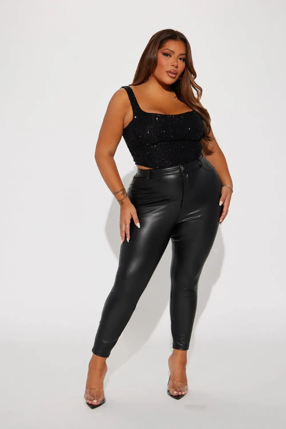 Starry Nights Sequin Corset Top - Black