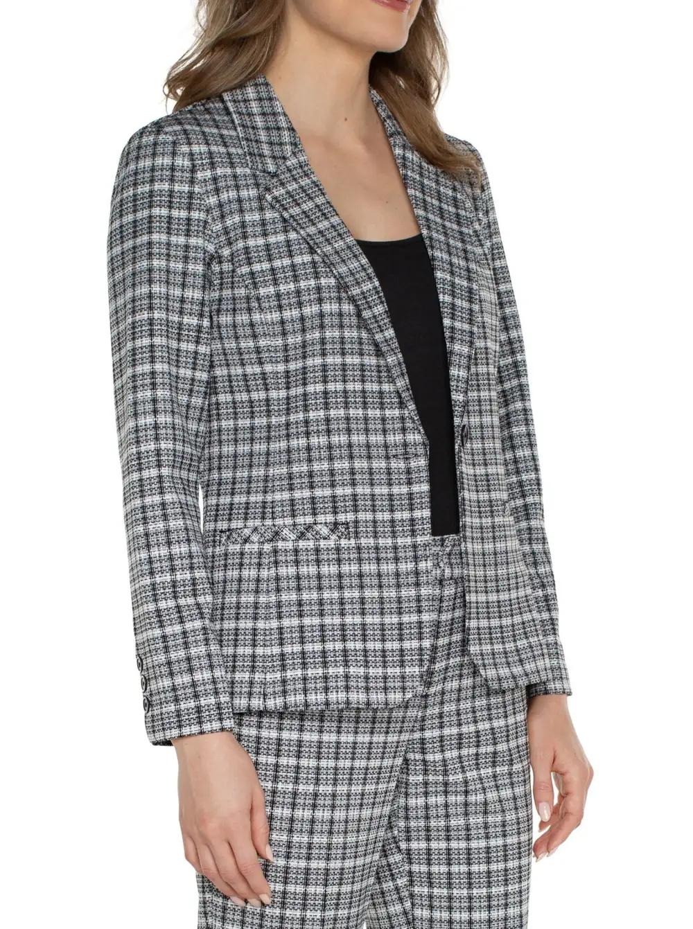 Plaid Fitted Blazer
