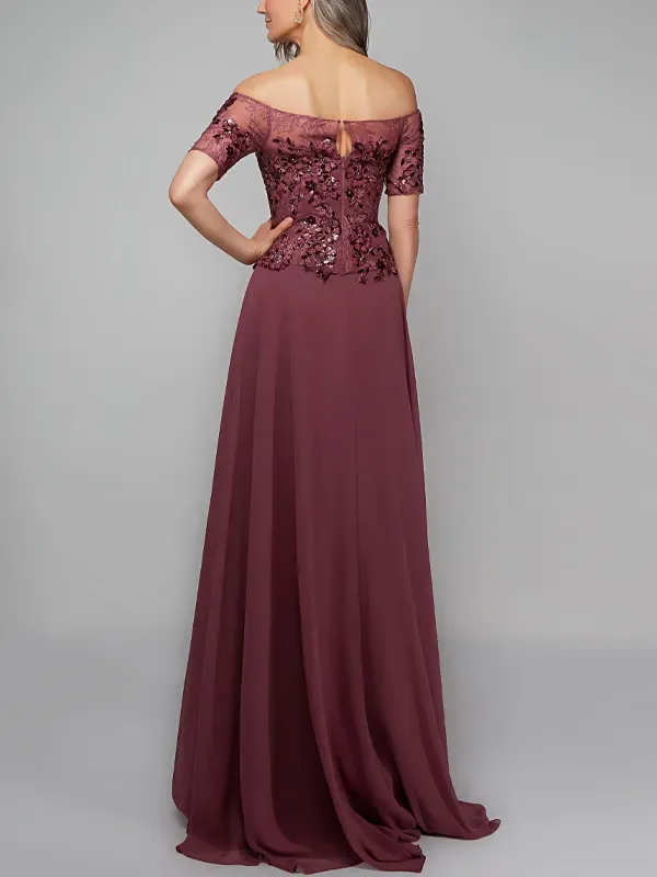 One-shoulder Sequined Lace Dress