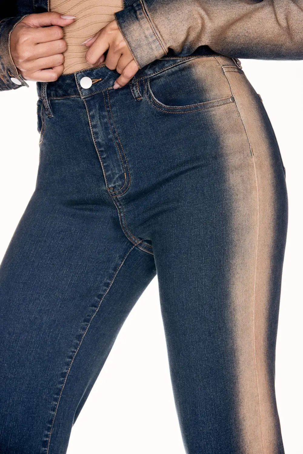 Sand Storm Tinted Stretch Straight Leg Jeans - Dark Wash