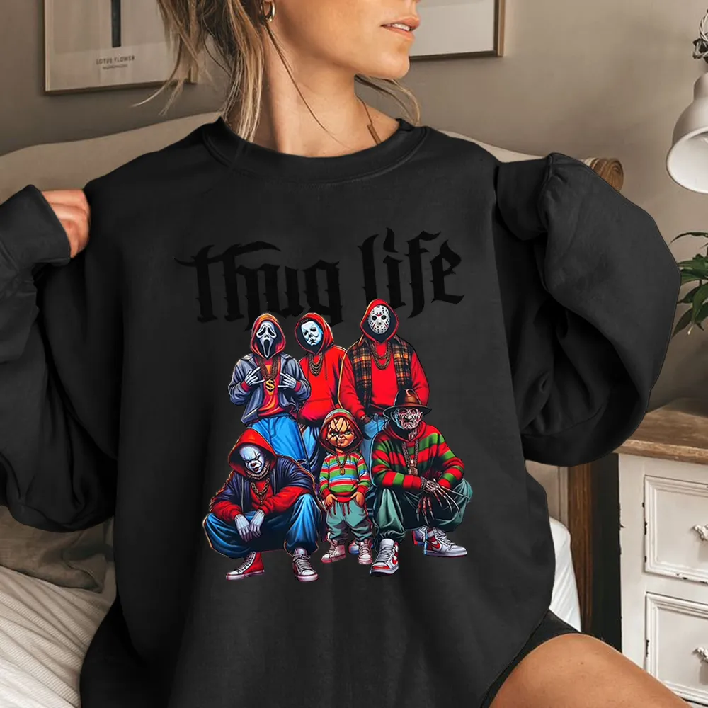 Purple Thug Life Horror Colorful Sweater Long Sleeve Hoodie Of You