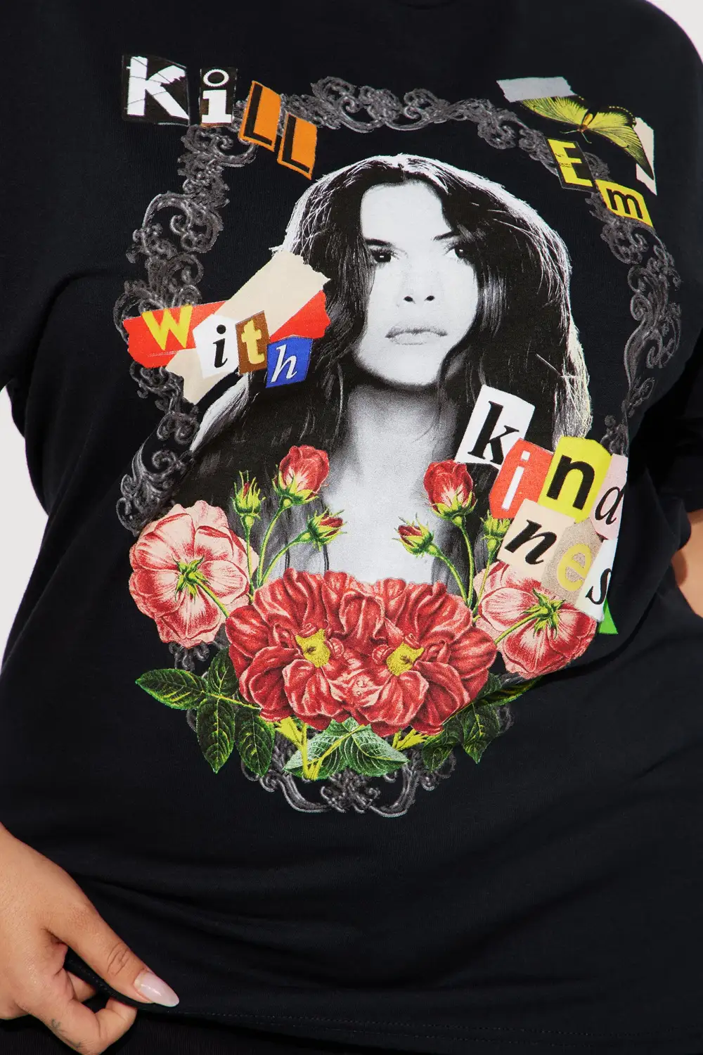 Kill Em With Kindness Washed Tshirt - Black Wash