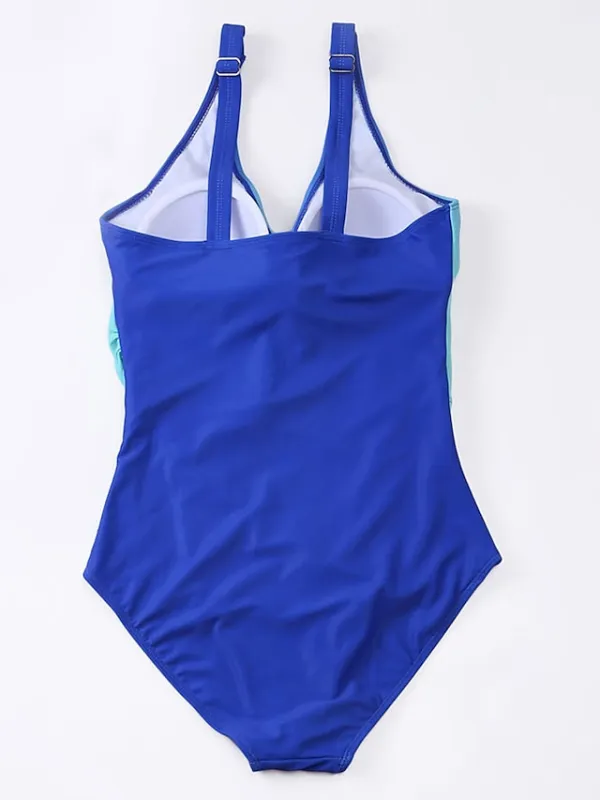 Women's Swimwear One Piece Monokini Bathing Suits Plus Size Swimsuit Tummy Control Slim for Big Busts Tie Dye Light Green Red Royal Blue Blue Purple Bathing Suits Sports Fashion Beach Wear
