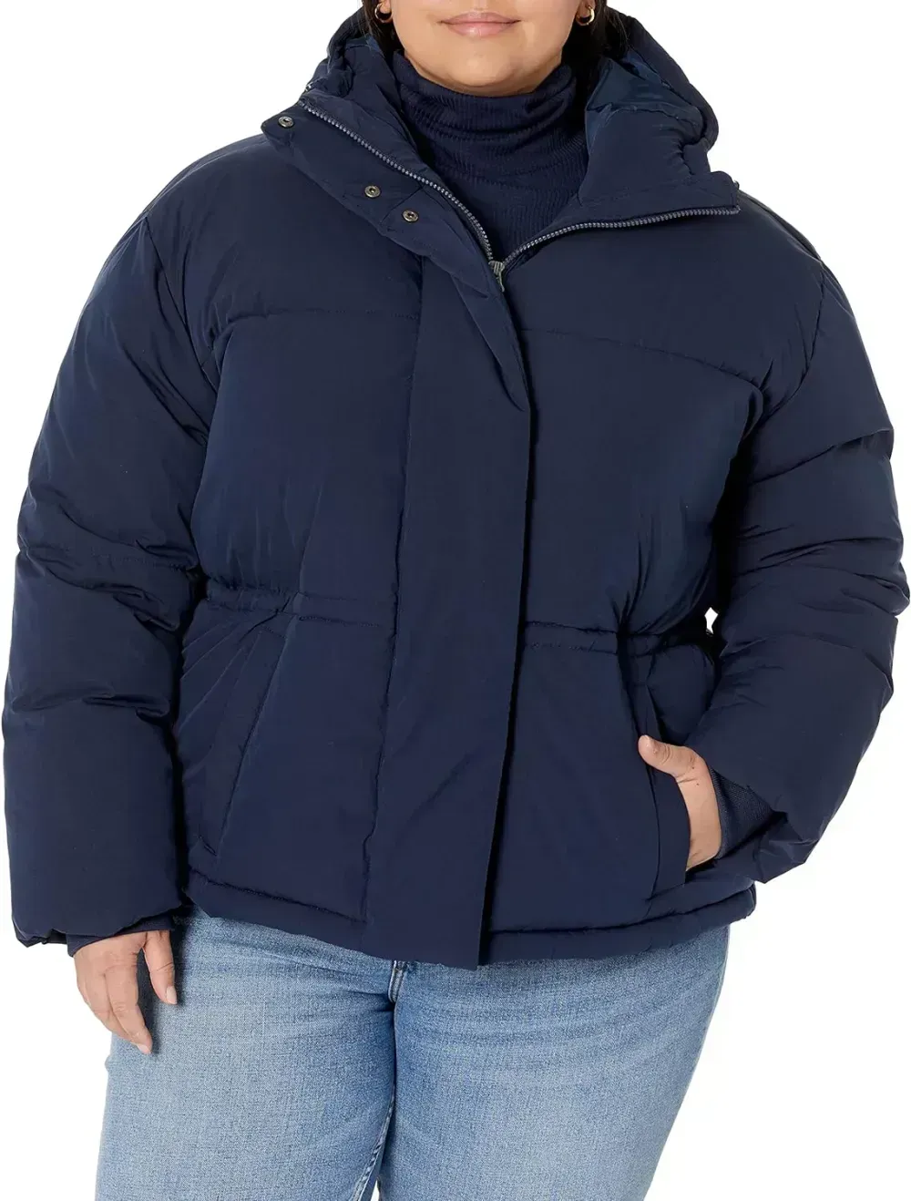 Women's Short Waisted Puffer Jacket (Available in Plus Size)