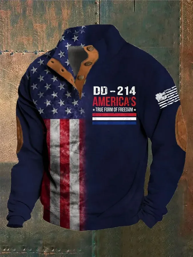 Men's Retro Veteran True Form Of Freedom Dd 214 Veteran Sweatshirt
