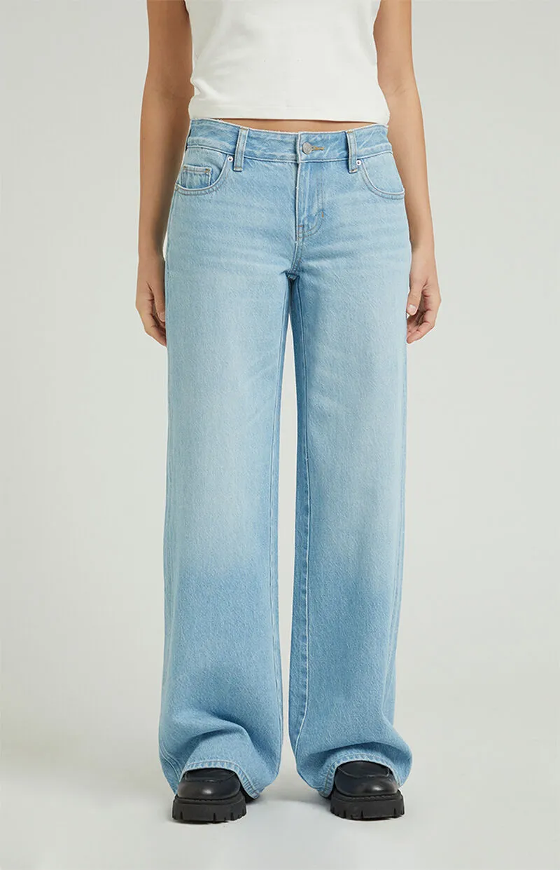 PacSun Casey Low Rise Baggy Jeans Light Indigo