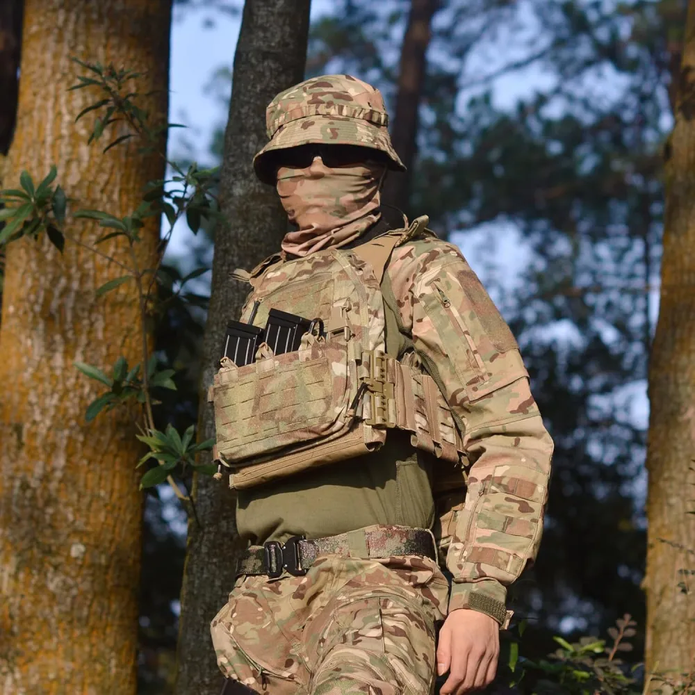 Combat Top Multicam Airsoft Shirt Seamless Long Sleeve Shirt with Shoulder Cushion Military Surplus