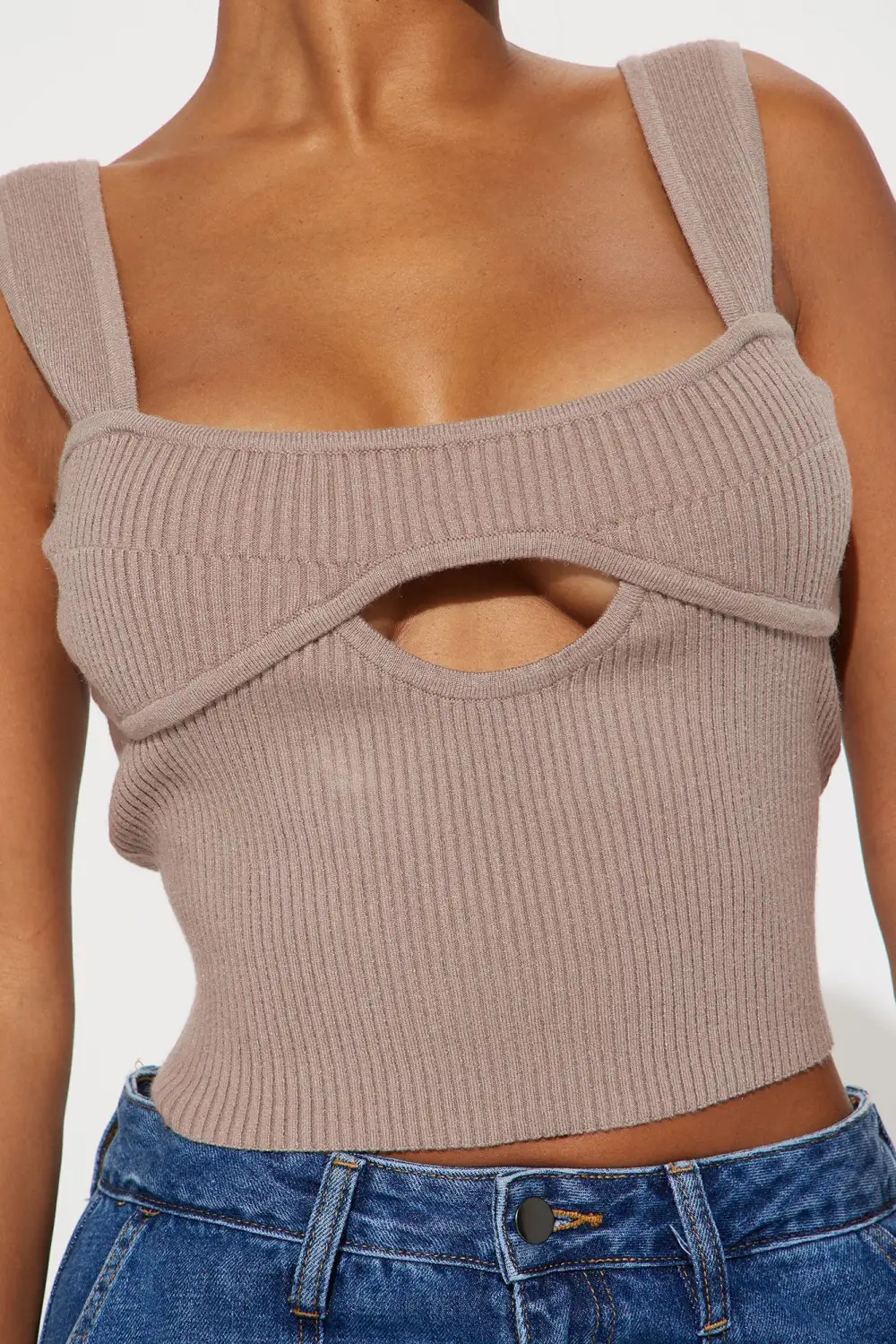 Enza Sweater Top - Taupe