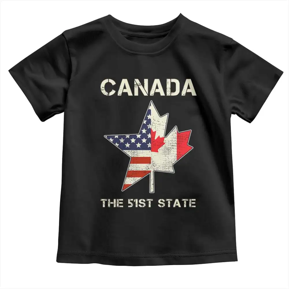 Canada The 51st State Toddler T Shirt Maple Canadian American Flag TS09