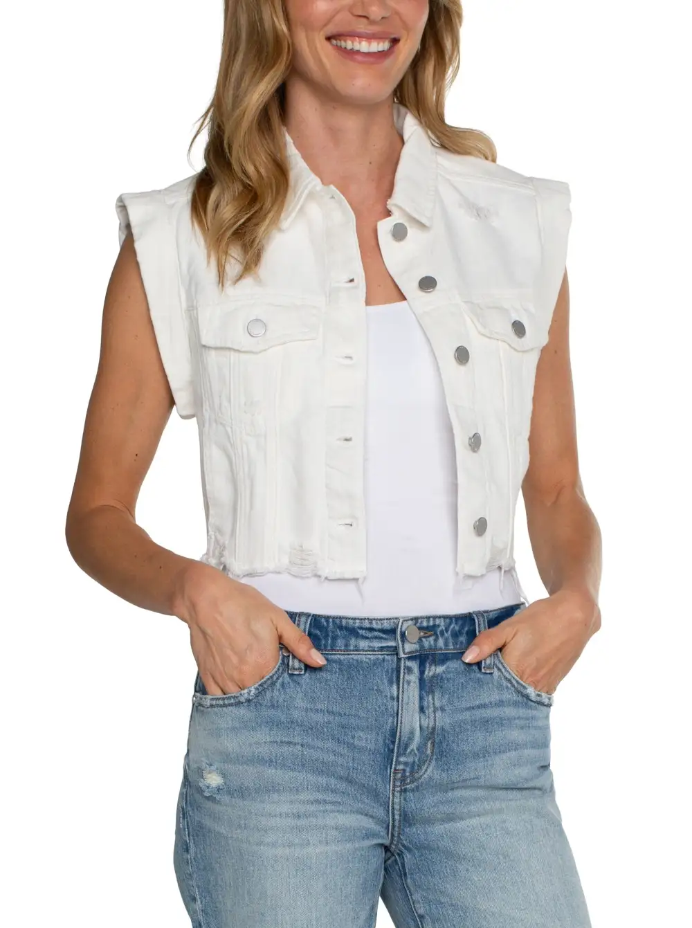 Cropped Sleeveless Jacket