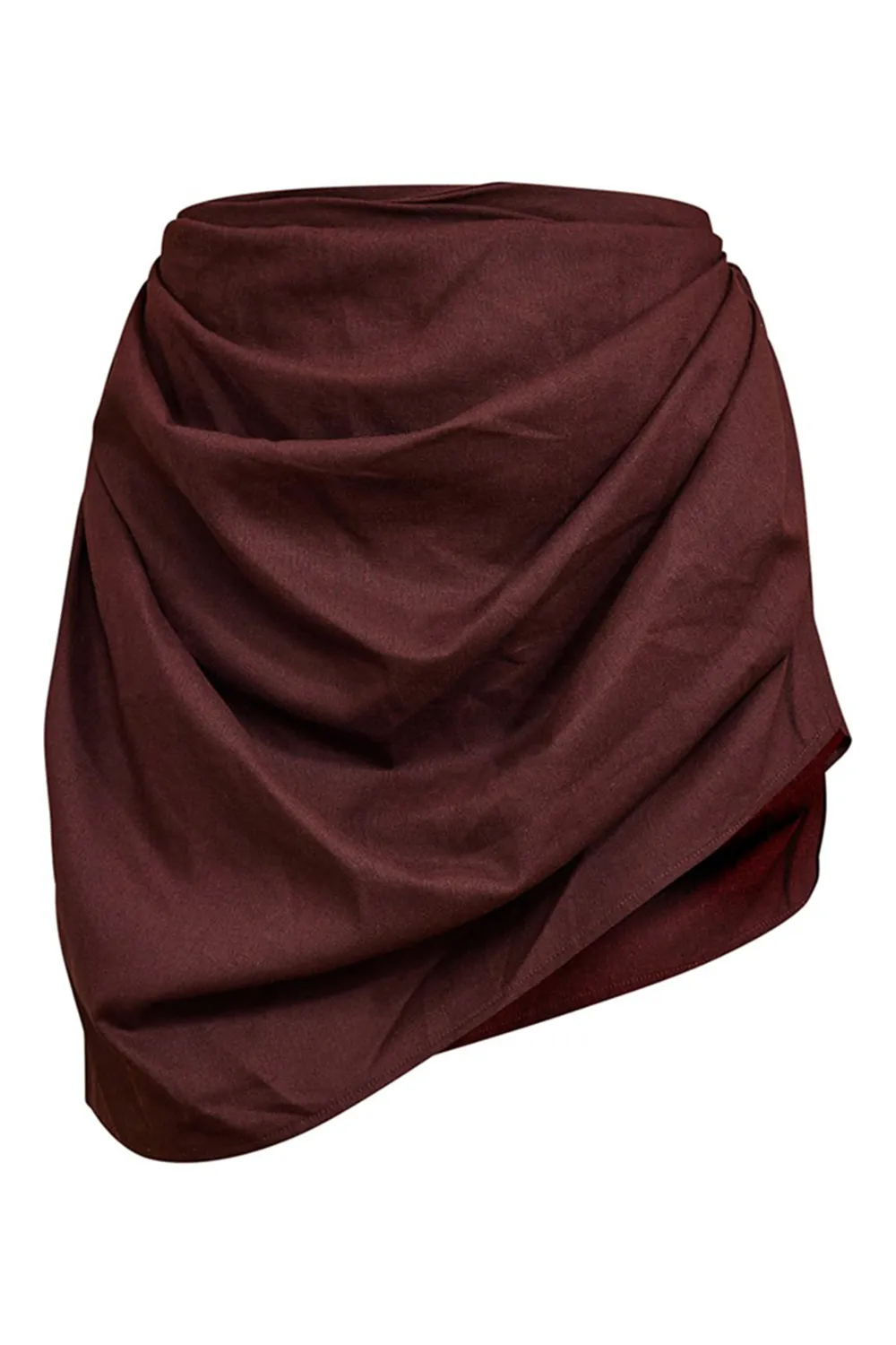 Black Gathered Mini Skirt
