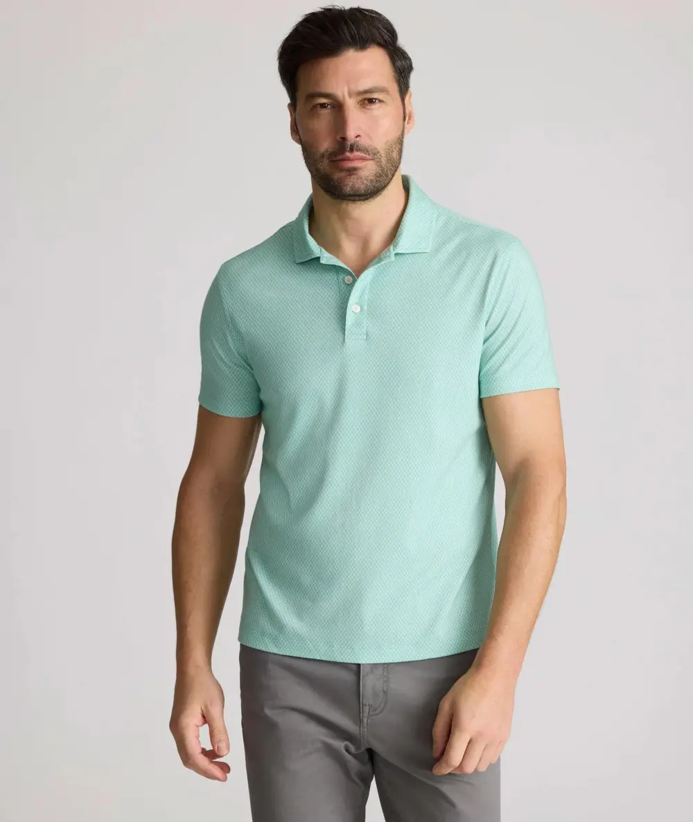 Wrinkle-Free Printed Damaschino Polo