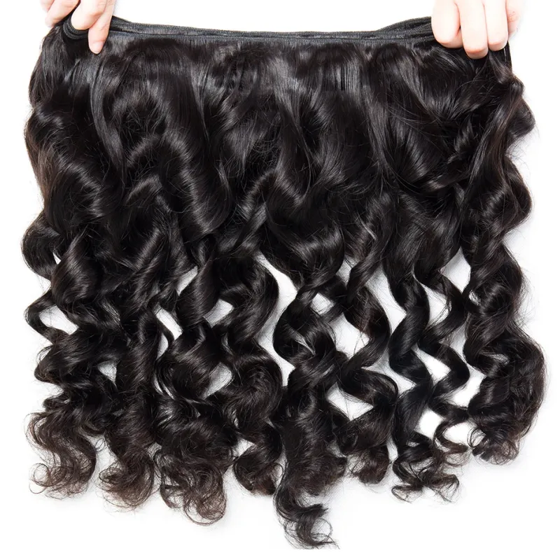 Sterly Loose Wave Hair Bundles Human Hair 3/4 /PCS With 13X6 Lace Frontal